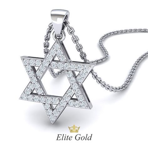 Авторский кулон-подвеска Звезда Давида с россыпью камней