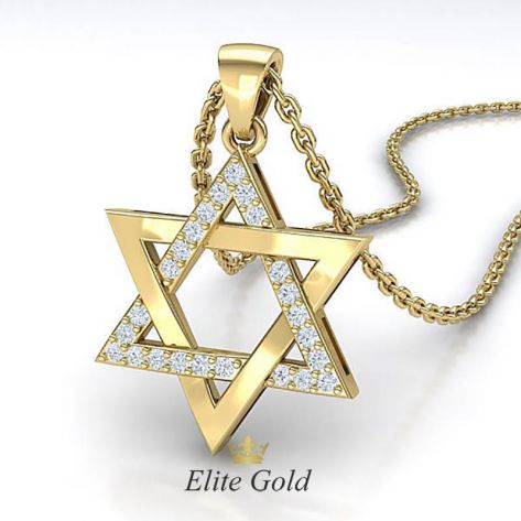 Авторский кулон-подвеска Звезда Давида с россыпью камней