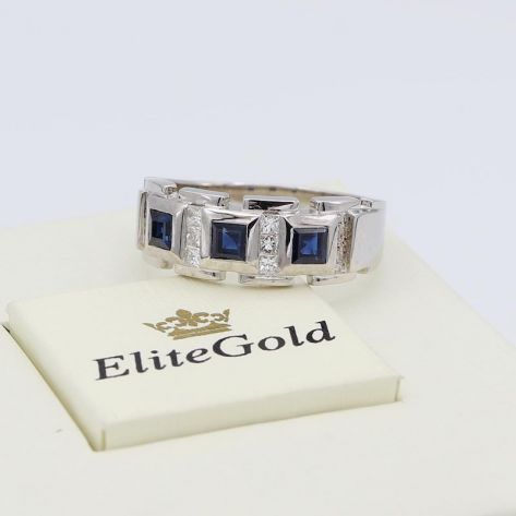 в белом золоте с сапфирами и бриллиантами