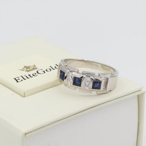 в белом золоте с сапфирами и бриллиантами