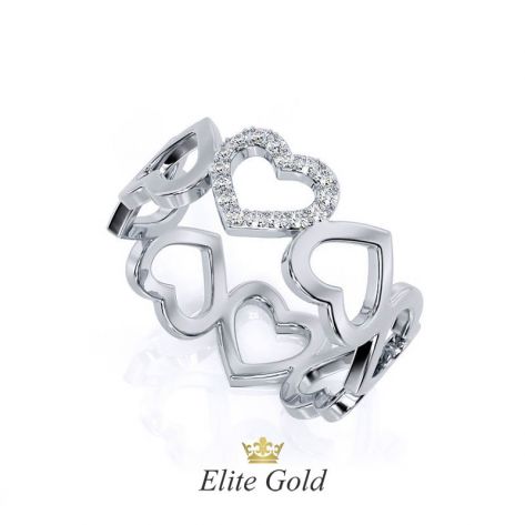 Авторское кольцо Cuori в виде сердечек