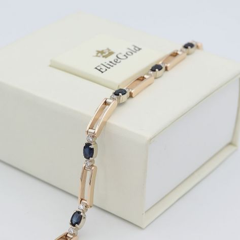 Авторский браслет Lea с камнями в комбинированном золоте