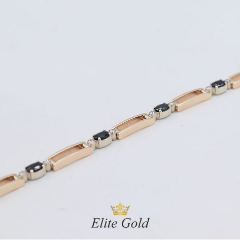 Авторский браслет Lea с камнями в комбинированном золоте