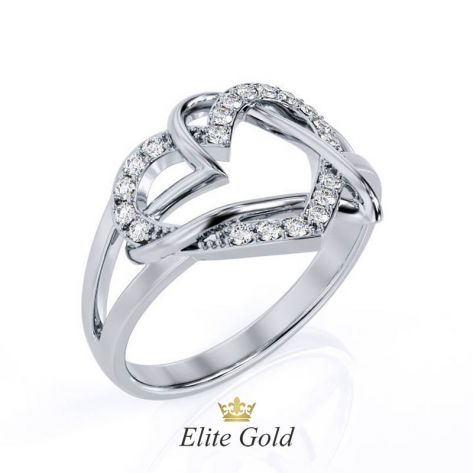 Эксклюзивное кольцо Two Hearts в виде переплетения сердец