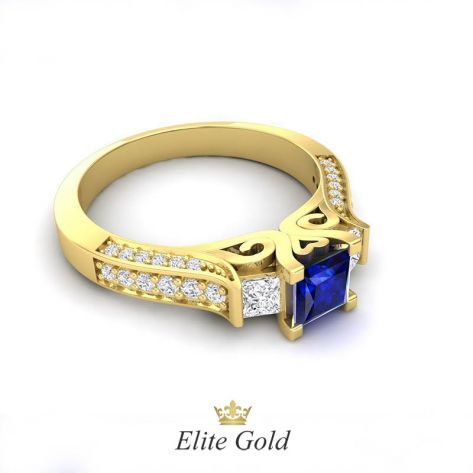 Авторское помолвочное кольцо Libby с квадратным камнем в центре