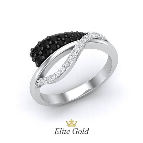 Авторское кольцо Waviness в камнях