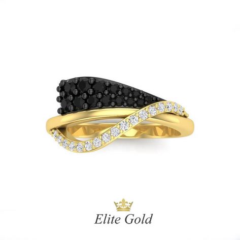 Авторское кольцо Waviness в камнях