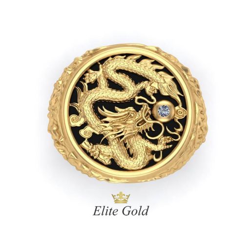 Фантазийное кольцо Dragon Slayer с крупным ониксом