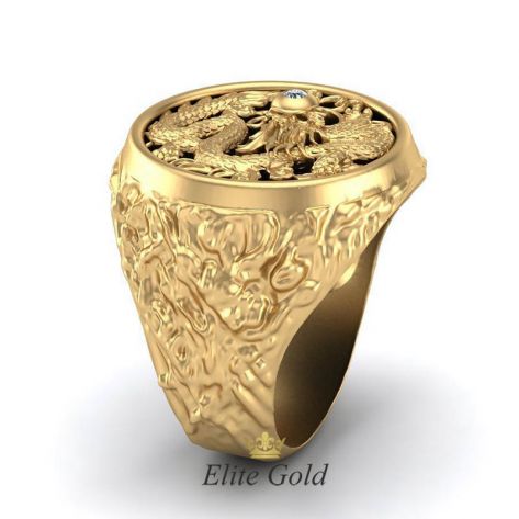 Фантазийное кольцо Dragon Slayer с крупным ониксом