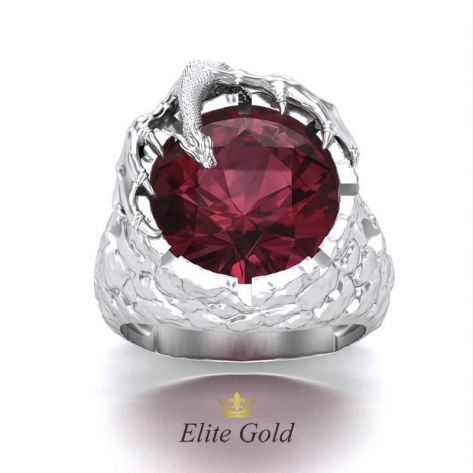 Фантазийный перстень Dragon Tower с рельефными деталями и крупным камнем