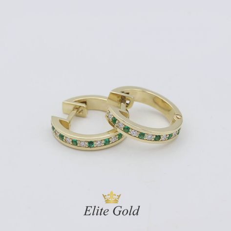 Авторские серьги-кольца Emerence с дорожкой камней