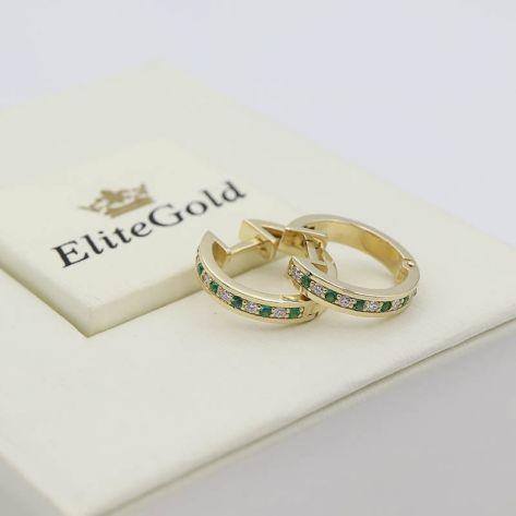 Авторские серьги-кольца Emerence с дорожкой камней