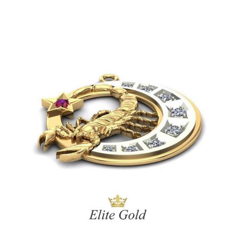 Дизайнерский кулон Скорпион в камнях