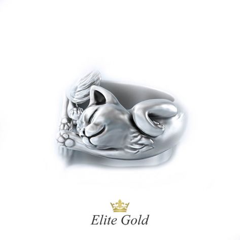 Дизайнерское кольцо Lazy cat