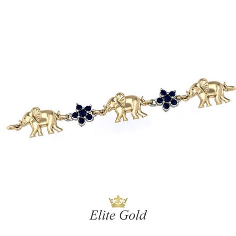 Дизайнерский браслет с изображением слонов