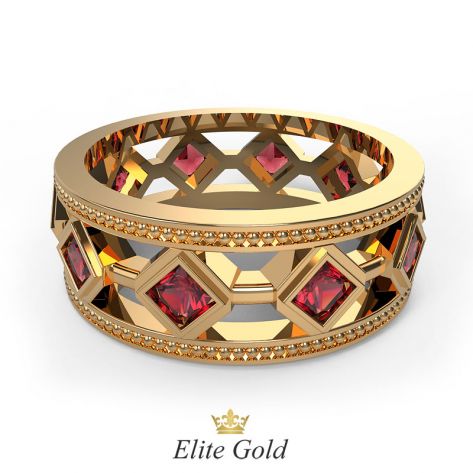 Дизайнерское кольцо Rombo в камнях