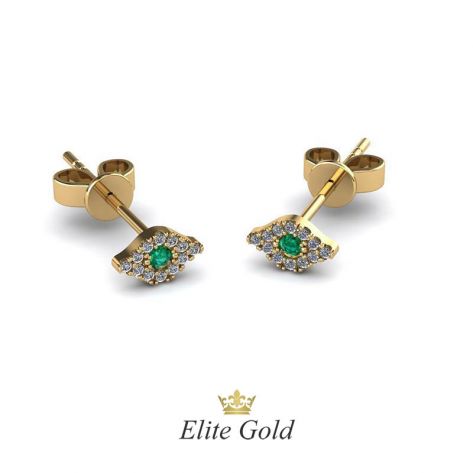 Дизайнерские серьги-пусеты Vision в камнях