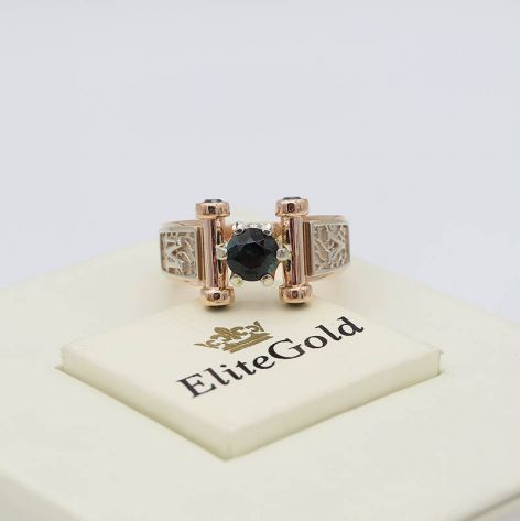 Авторский перстень Segreto с инициалами и крупным камнем в центре