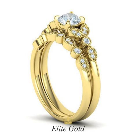 Millie Bridal Set в желтом золоте - вид сбоку