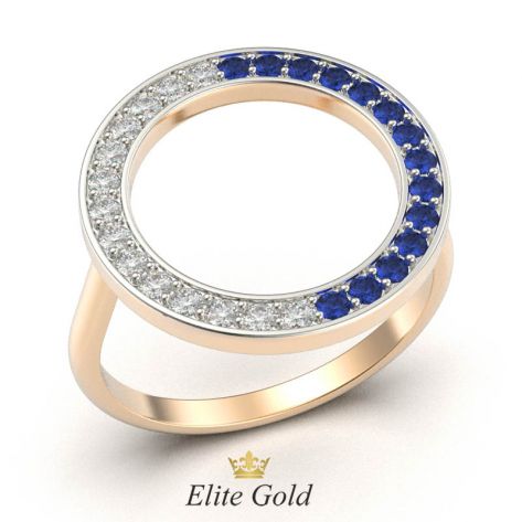 кольцо Ora с белыми и синими камнями
