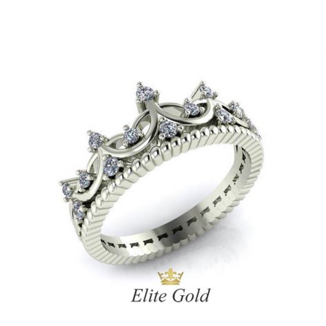 Авторское кольцо-корона Siena с камнями спереди