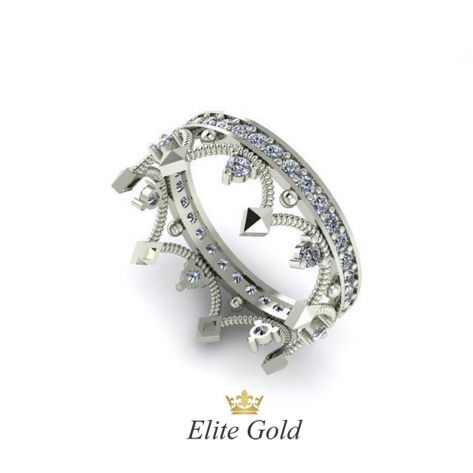 Роскошное авторское кольцо-корона Eden с камнями по ободку