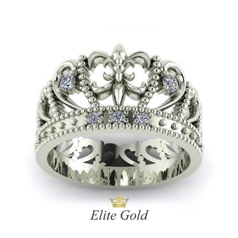Авторское широкое кольцо-корона Margot