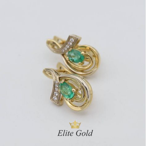 Эксклюзивные женские серьги Seda в комбинированном золоте