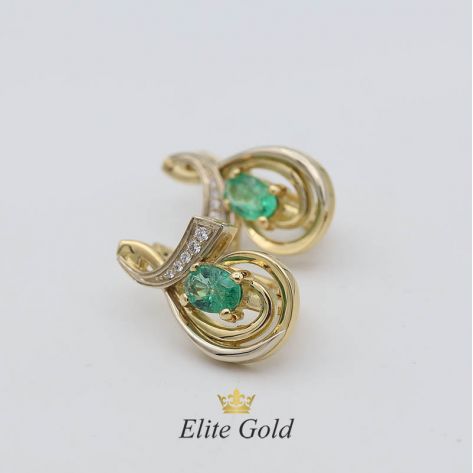 Эксклюзивные женские серьги Seda в комбинированном золоте