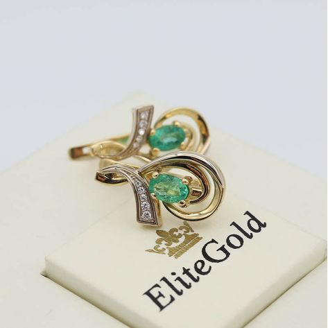 Эксклюзивные женские серьги Seda в комбинированном золоте