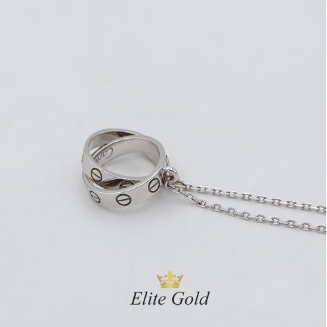 Браслет Love in White с переплетенными колечками по центру