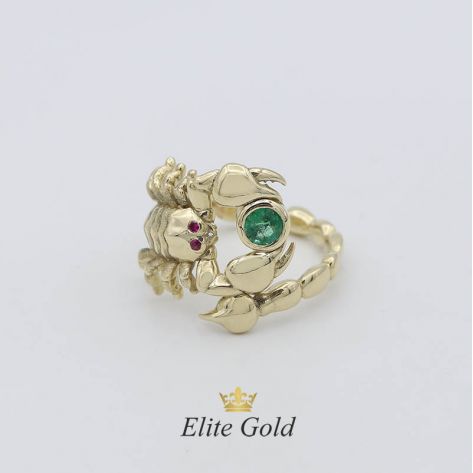 Фантазийное кольцо Desert King в форме скорпиона с тремя камнями