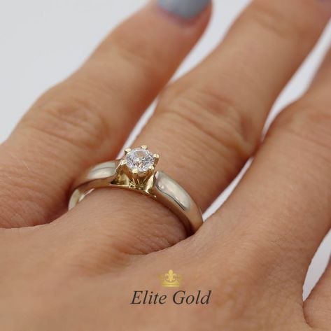 Авторское классическое кольцо для помолвки Fabielle