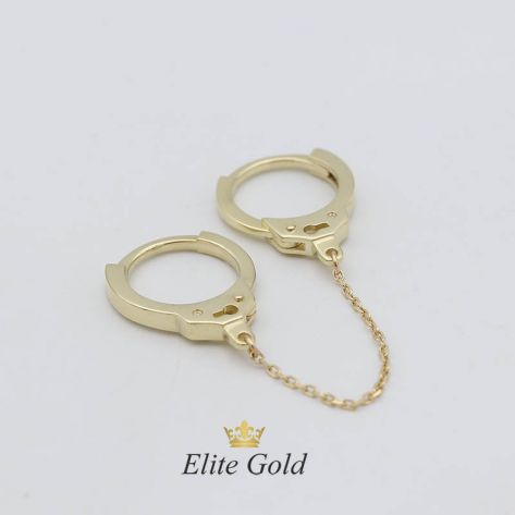 Авторские сдвоенные сережки Cuffs с цепочкой