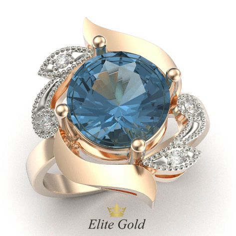 кольцо Arta c крупным голубым камнем