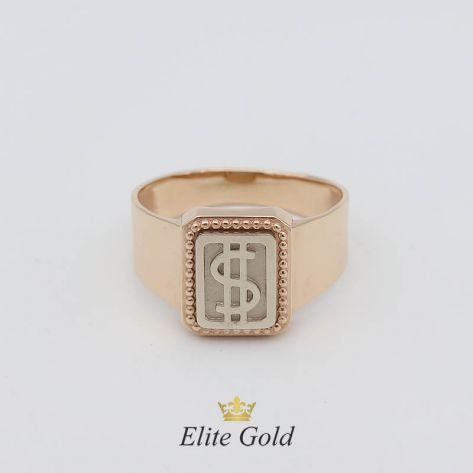 Мужская печатка без камней со знаком доллара