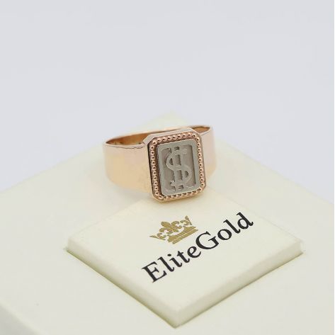 Мужская печатка без камней со знаком доллара