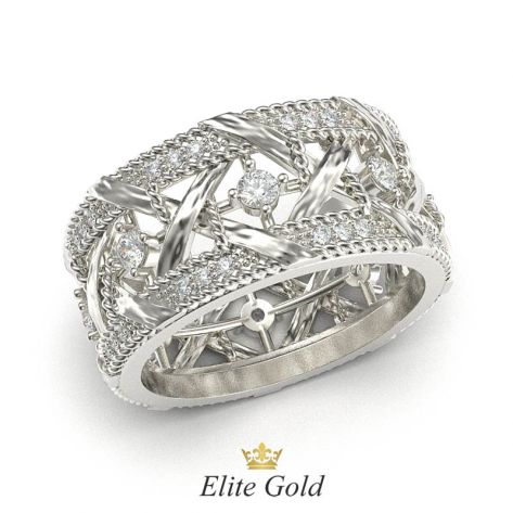 кольцо Marceline в белом золоте с белыми камнями