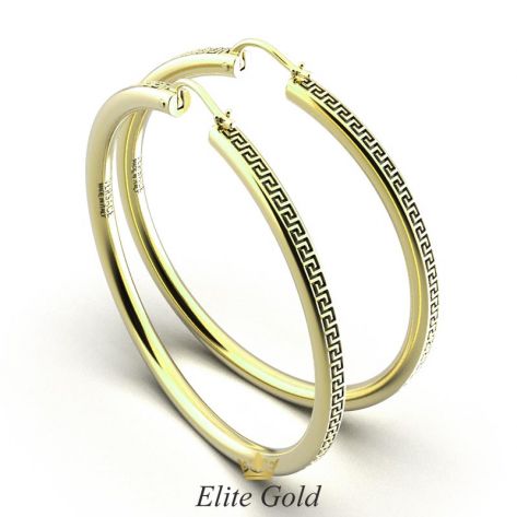 серьги-кольца Greca в желтом золоте