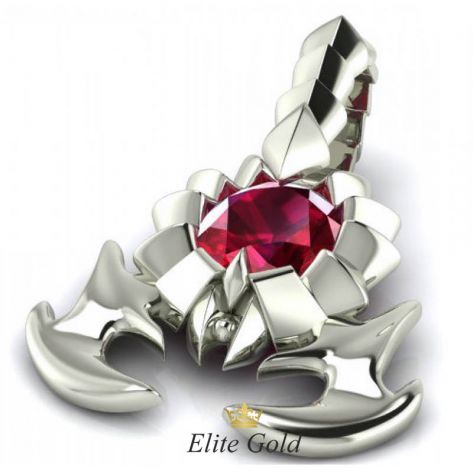 кулон в виде скорпиона в белом золоте