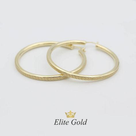 серьги-кольца Greca в желтом золоте