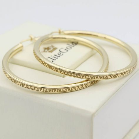 серьги-кольца Greca в желтом золоте