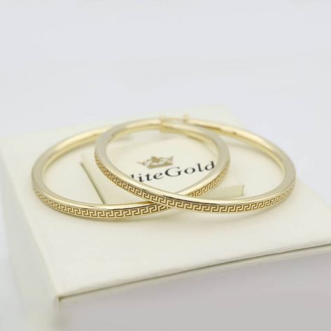 серьги-кольца Greca в желтом золоте