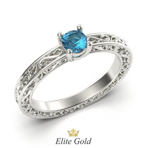 ажурное кольцо Temperancе в белом золоте с топазом