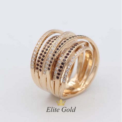 Авторское кольцо Caprice с россыпью камней по ширине