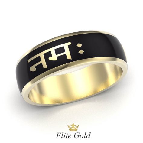 кольцо Mantra с эмалью - вид с разных сторон