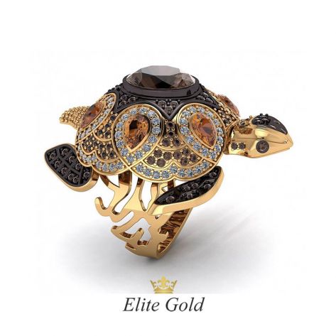 Авторское женское кольцо Tortuga в камнях