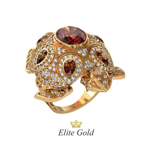 Авторское женское кольцо Tortuga в камнях