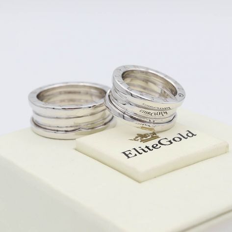 из белого золота без камней на 3 спирали