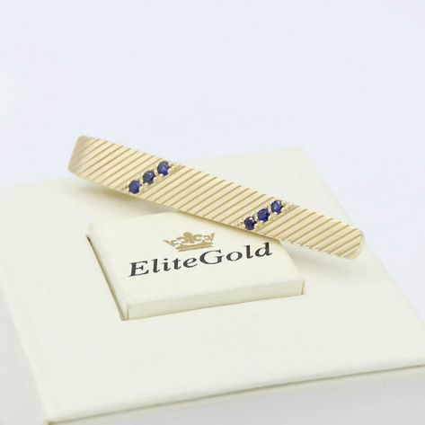 зажим для галстука в желтом (евро) золоте 585